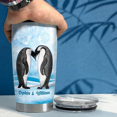 Personalized Couple Tumbler Penguins Whole Of Love Husband Wife