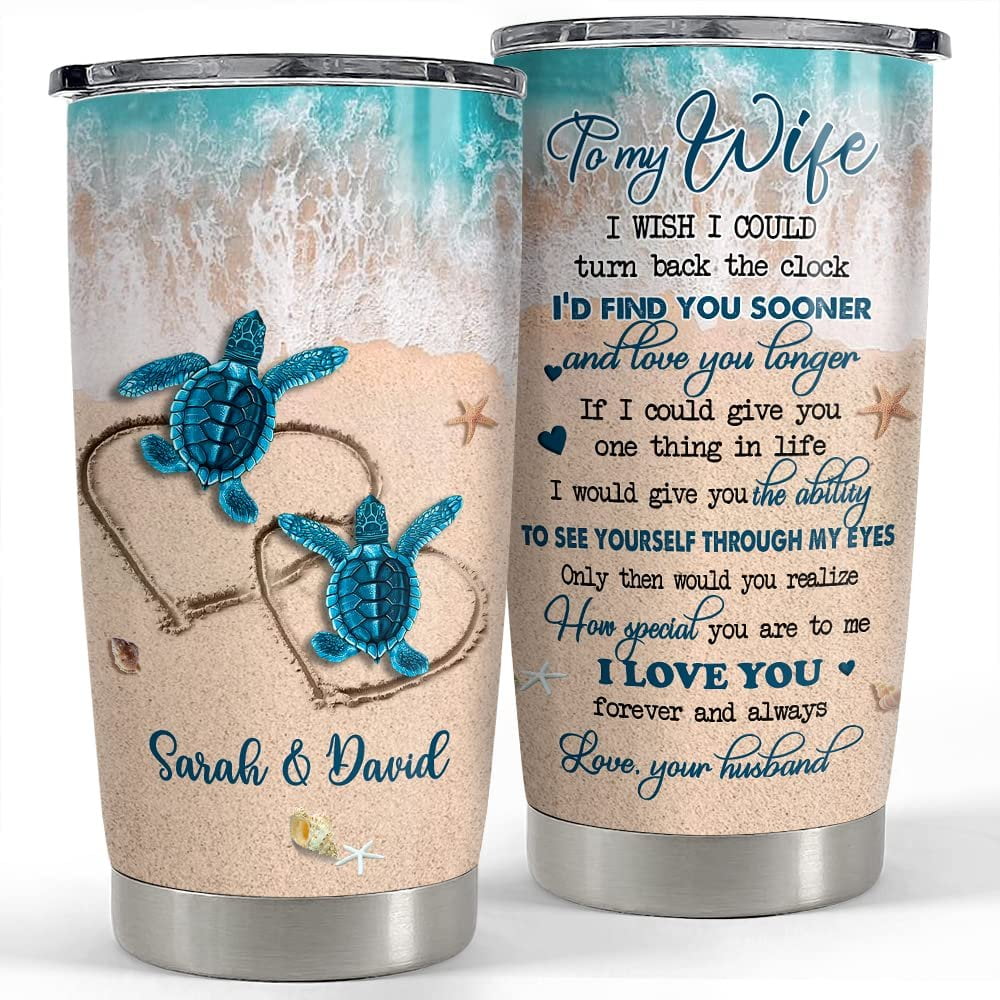 Personalized Couple Tumbler Sea Turtle To My Wife From Husband