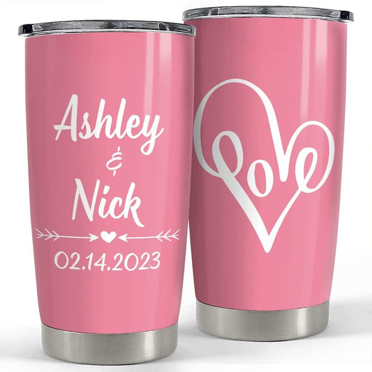 Personalized Couple Tumbler Stainless Steel Cute Gift Husband Wife