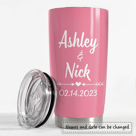 Personalized Couple Tumbler Stainless Steel Cute Gift Husband Wife