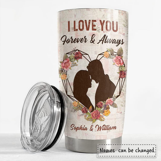 Personalized Couple Tumbler To Wife Roses Vintage Style From Husband
