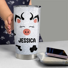 Personalized Cow Tumbler Cute Gift For Friends Woman Farm Girl Lovers