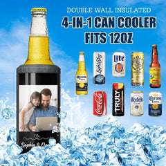 Personalized Custom Photo Can Cooler Dad And Daughter Son For Papa