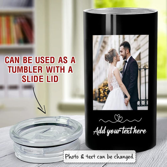 Personalized Custom Photo Can Cooler For Couple With Custom Text