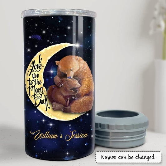 Personalized Daughter Can Cooler Gifts Papa Bear Love to The Moon
