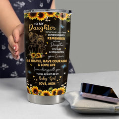 Personalized Daughter Gifts Tumbler Sunflower From Mom Family Gift