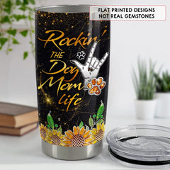 Personalized Dog Mom Life Tumbler Jewelry Style Sunflower Lover Animal