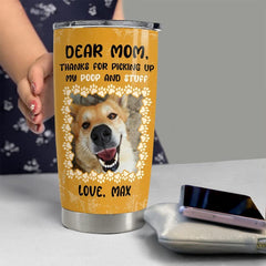 Personalized Dog Mom Tumbler Custom Dog Photo For Mama Mother Nana
