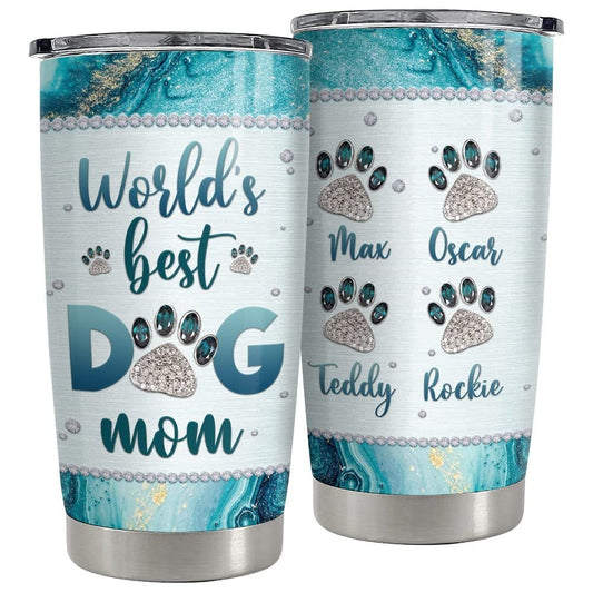 Personalized Dog Mom Tumbler World's Best Dog Mom For Mommy