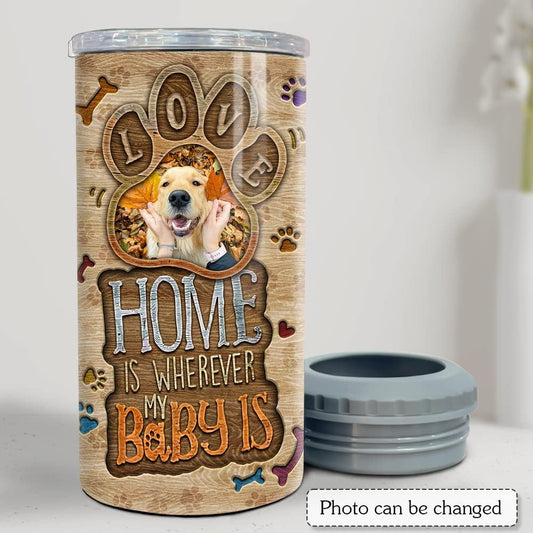 Personalized Dog Photo Can Cooler Engraved Drawing For Dogs Lover