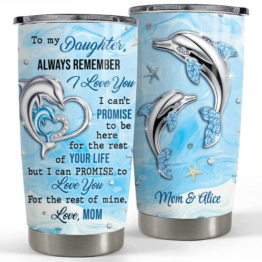 Personalized Dolphin Tumbler Mom Daughter Jewelry Mother's Day Gift