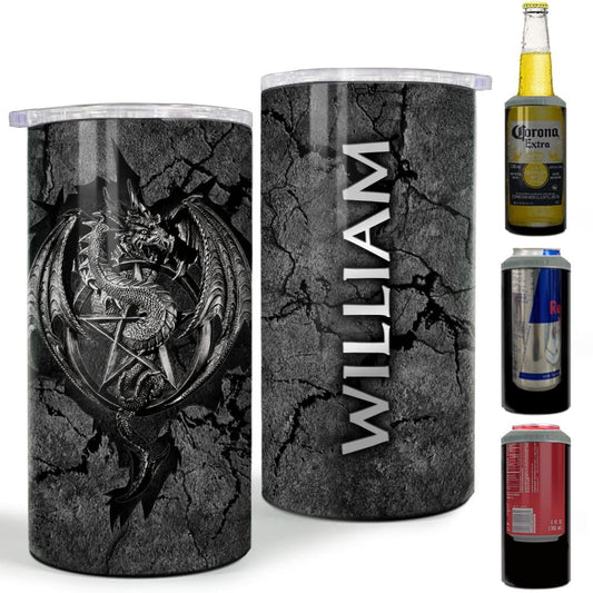 Personalized Dragon Can Cooler Mythical Fossil Gift For Animal Lover