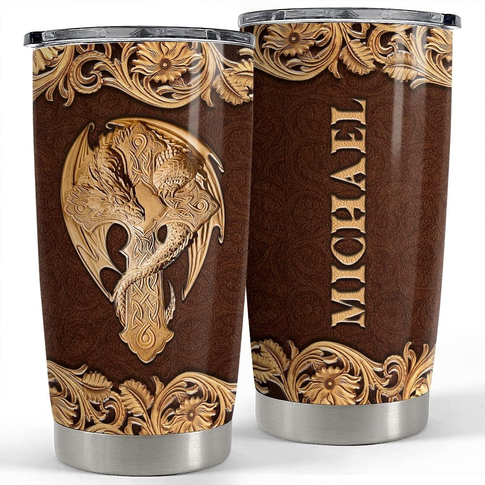 Personalized Dragon Tumbler Viking Style Animal Lover Best Gift