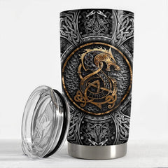 Personalized Dragon Viking Tumbler Metallic Style For Dragons Lover
