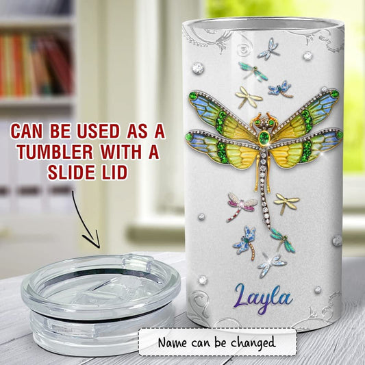 Personalized Dragonfly Can Cooler Gift Girl Loves Style For Women