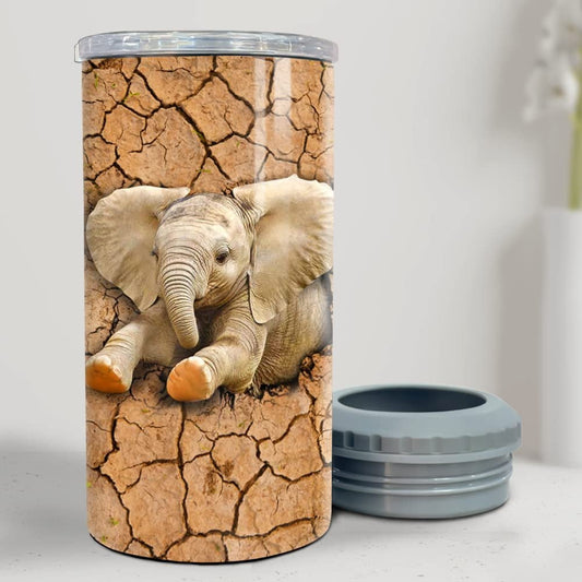 Personalized Elephant Can Cooler Style Cute Gift For Animal Lover