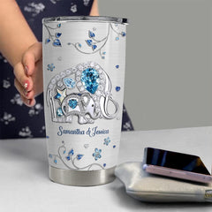 Personalized Elephant Tumbler Crystal Drawing From Daughter To Mom
