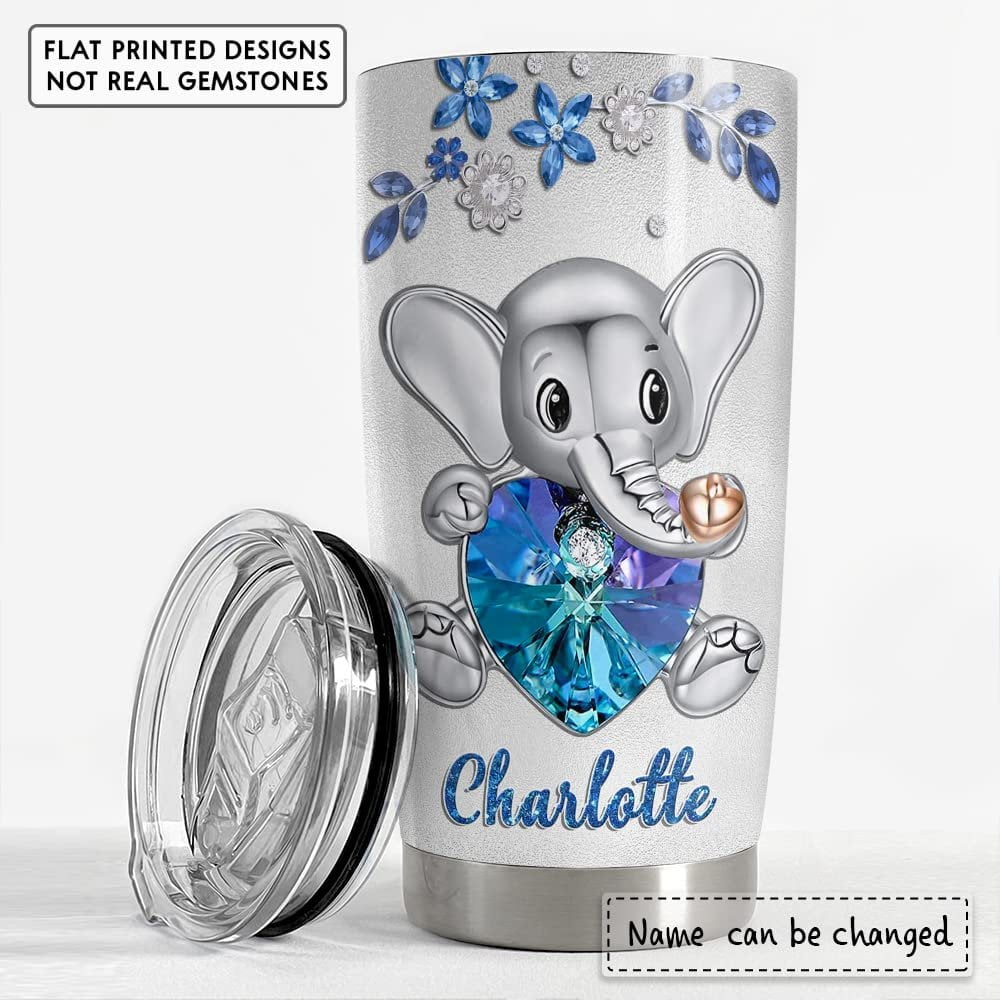 Personalized Elephant Tumbler I Just Freaking Love Elephants Custom Name