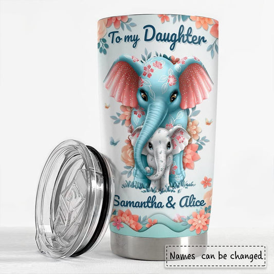 Personalized Elephant Tumbler To Daughter From Mom Animal Lover