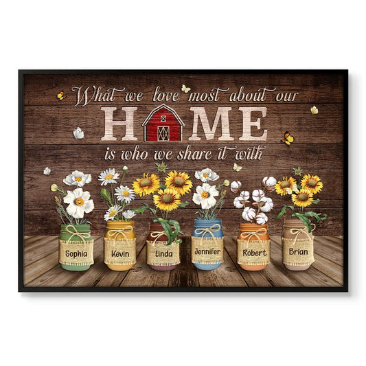 Personalized Family Poster What We Love Most About Our Home