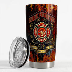 Personalized Firefighter Tumbler Tradition Dedication Sacrifice