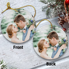 Personalized First Christmas Married Ornament Custom Photo