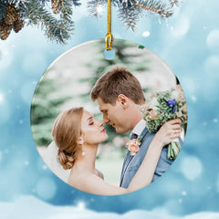 Personalized First Christmas Married Ornament Custom Photo