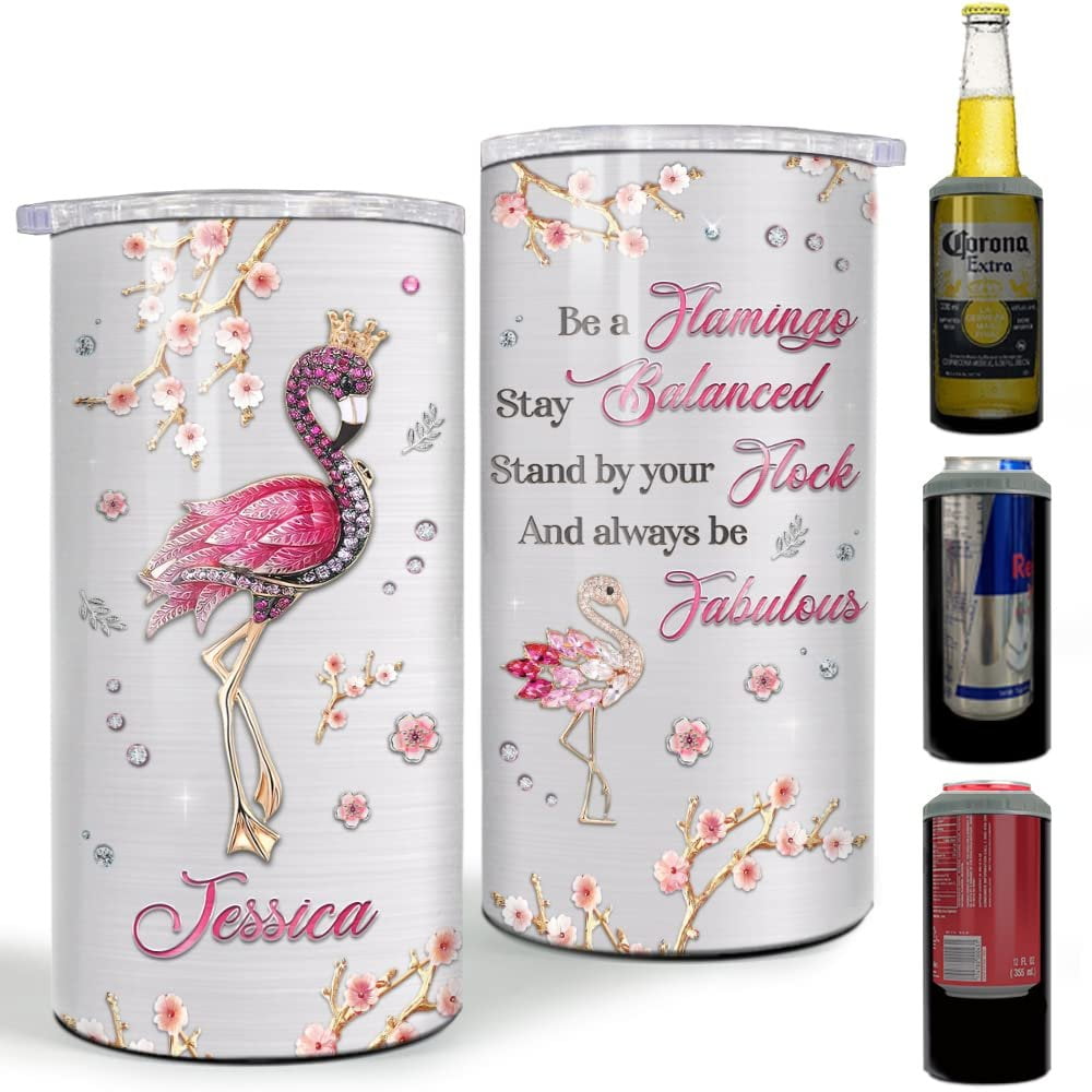 Personalized Flamingo Can Cooler Be A Flamingo For Animal Lover