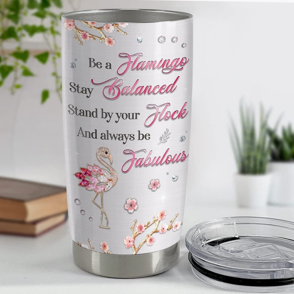 Personalized Flamingo Tumbler Be A Flamingo Stay Balanced