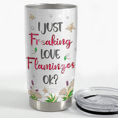 Personalized Flamingo Tumbler Pink Flamingo Jewelry For Animal Lover