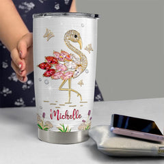 Personalized Flamingo Tumbler Pink Flamingo Jewelry For Animal Lover