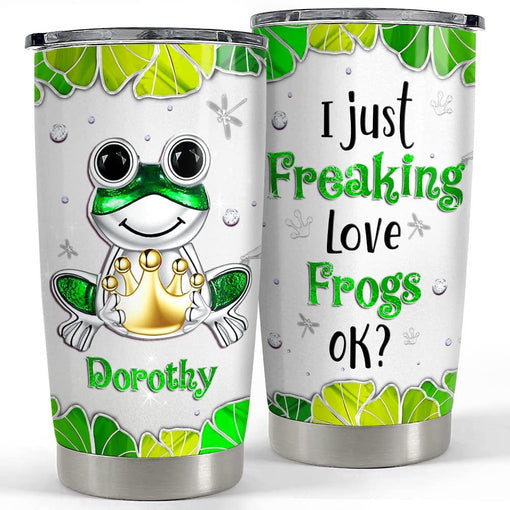 Personalized Frog Tumbler Cute Drinking Cup Jewelry Style Best Gift