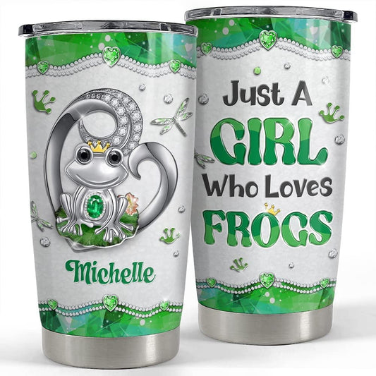Personalized Frog Tumbler Jewelry Style Girl Loves Frogs Best Gift