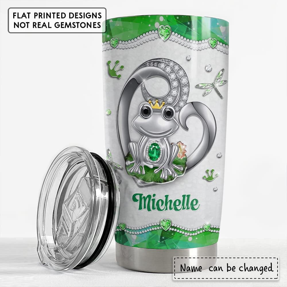 Personalized Frog Tumbler Jewelry Style Girl Loves Frogs Best Gift