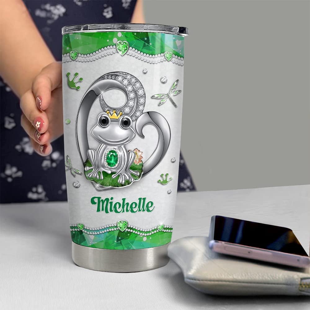 Personalized Frog Tumbler Jewelry Style Girl Loves Frogs Best Gift