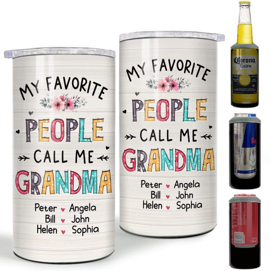 Personalized Grandma Can Cooler Favorite Kids Engraved Drawing Style