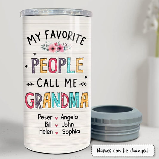 Personalized Grandma Can Cooler Favorite Kids Engraved Drawing Style