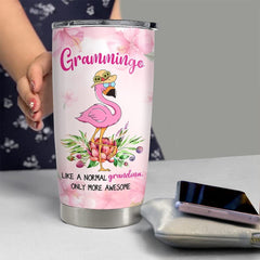 Personalized Grandma Tumbler Flamingo Grammingo For Nana Mimi Women