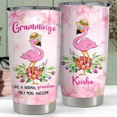 Personalized Grandma Tumbler Flamingo Grammingo For Nana Mimi Women