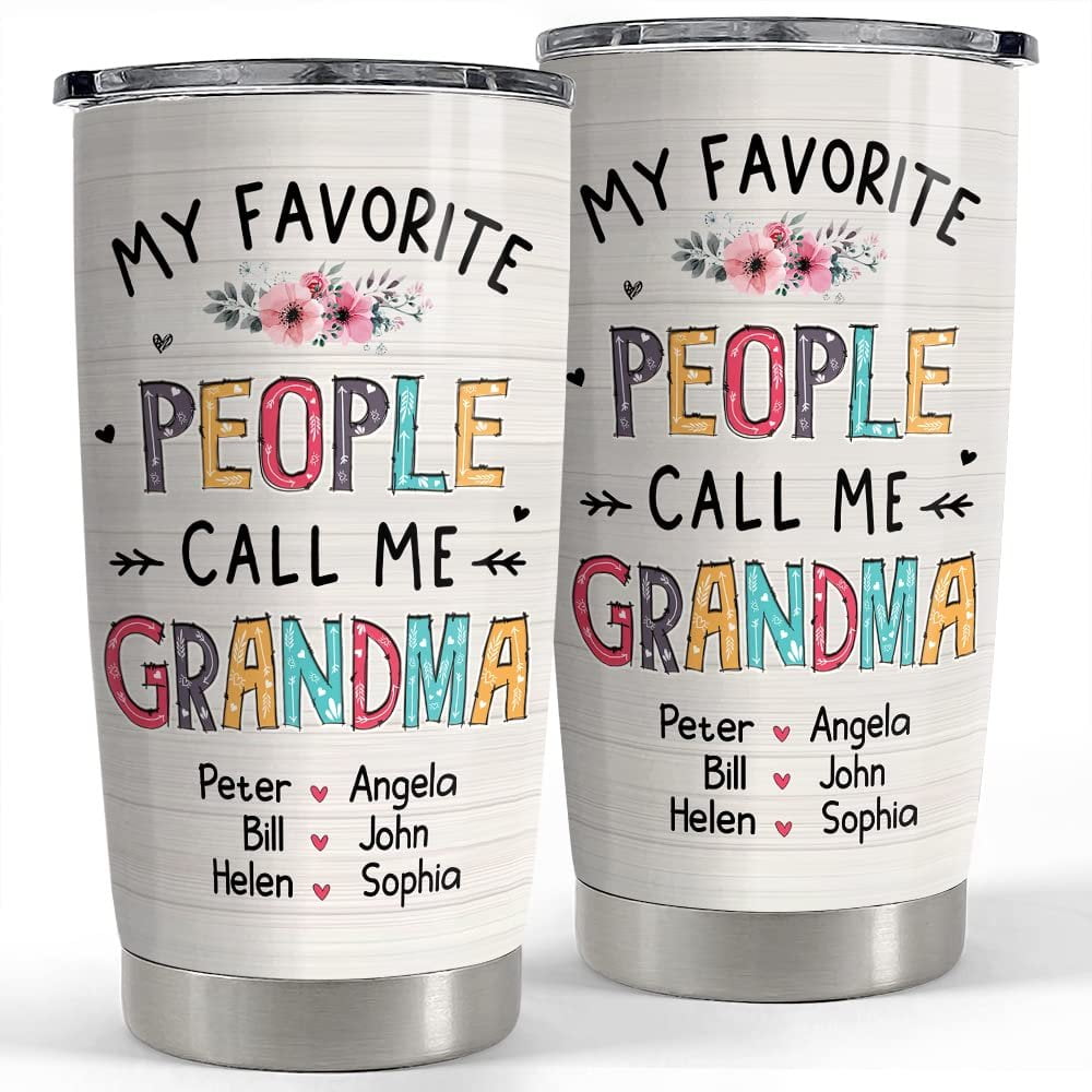 Personalized Grandma Tumbler Kids Gift On Mother Day For Nana Mimi