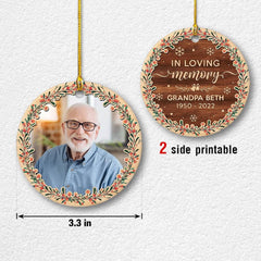 Personalized Grandpa Memorial Ornament Custom Photo
