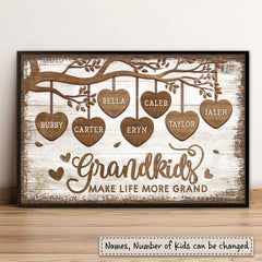 Personalized Grandparents Poster Grandkids Make Life More Grand