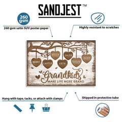 Personalized Grandparents Poster Grandkids Make Life More Grand