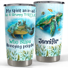 Personalized Grumpy Turtle Tumbler Spirit Funny For Animal Lover
