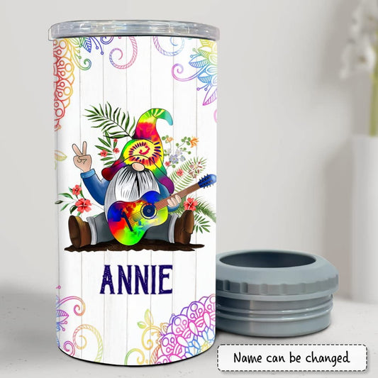Personalized Hippie Girl Can Cooler Custom Gift For Girl Women Sister