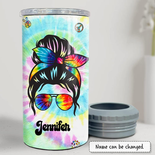 Personalized Hippie Girl Women Can Cooler Old Lady For Friends