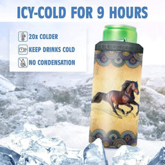 Personalized Horse Can Cooler Mandala Vintage Pattern For Animal Lover