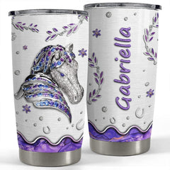 Personalized Horse Tumbler Jewelry Drawing For Animal Lover