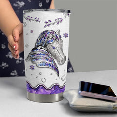 Personalized Horse Tumbler Jewelry Drawing For Animal Lover
