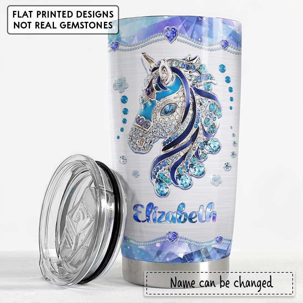 Personalized Horse Tumbler Jewelry Drawing Love Horses Best Gift